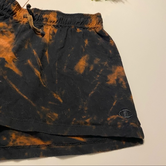 Champion Cotton Black Custom Tie Dye Shorts Large - Picture 2 of 4